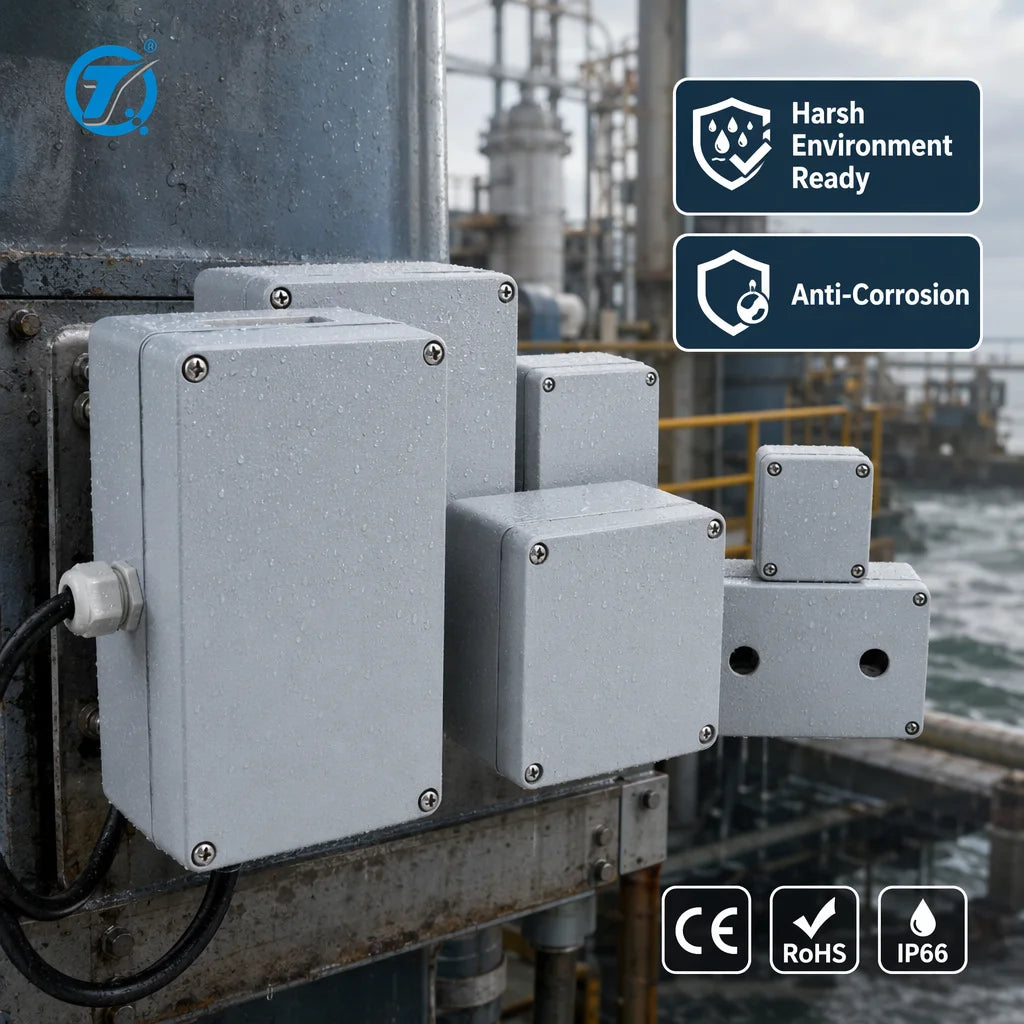 DA Series Custom Aluminum Junction Box IP66 Die-cast Metal Enclosure with CNC Drilling Powder Coating Service for Power Control