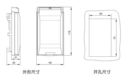 QH420-2 Control Box IP54 Smart Power 10A RJ45 Power Plug Socket Outlet USB RS485/232 Front Panel Interfaces Panel Enclosure