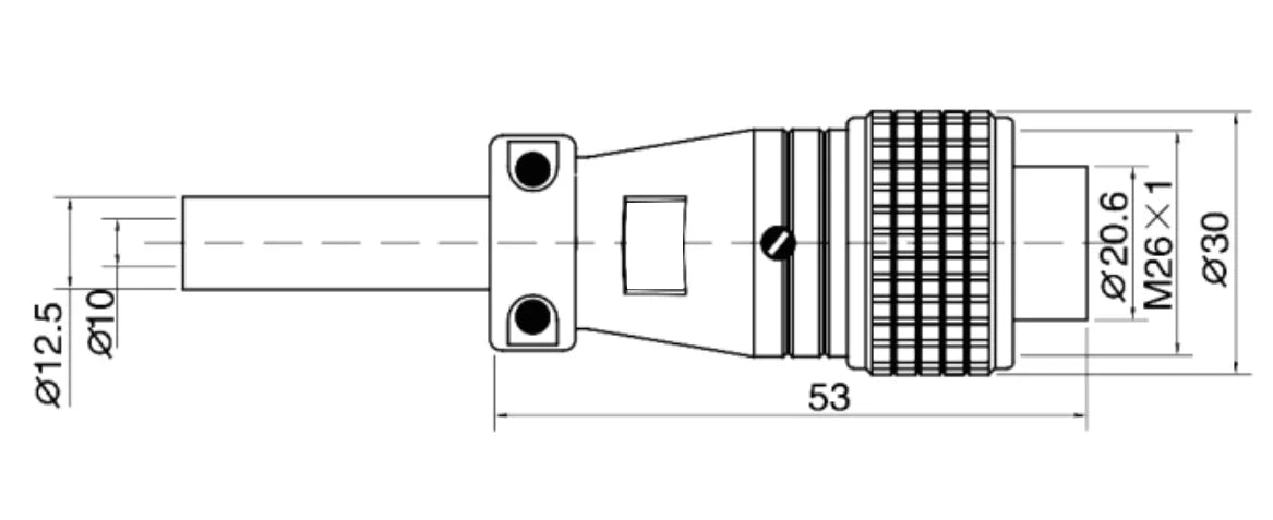 P24F-6A  Cable Type Backward Installed Plug a 24mm 250V Metal Circular Aviation Connector Waterproof  6/10/12/19PIN