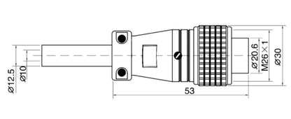 P24F-6A  Cable Type Backward Installed Plug a 24mm 250V Metal Circular Aviation Connector Waterproof  6/10/12/19PIN