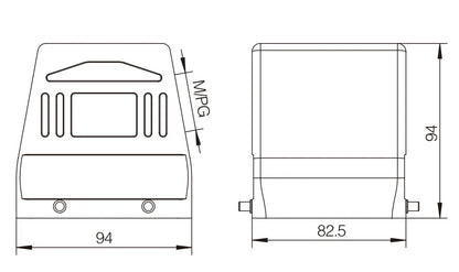 H32B-SK-4B-M32 Heavy Duty Connector Equipment  Electronic Wiring Compact Housing Series Top Entry Protective Hoods