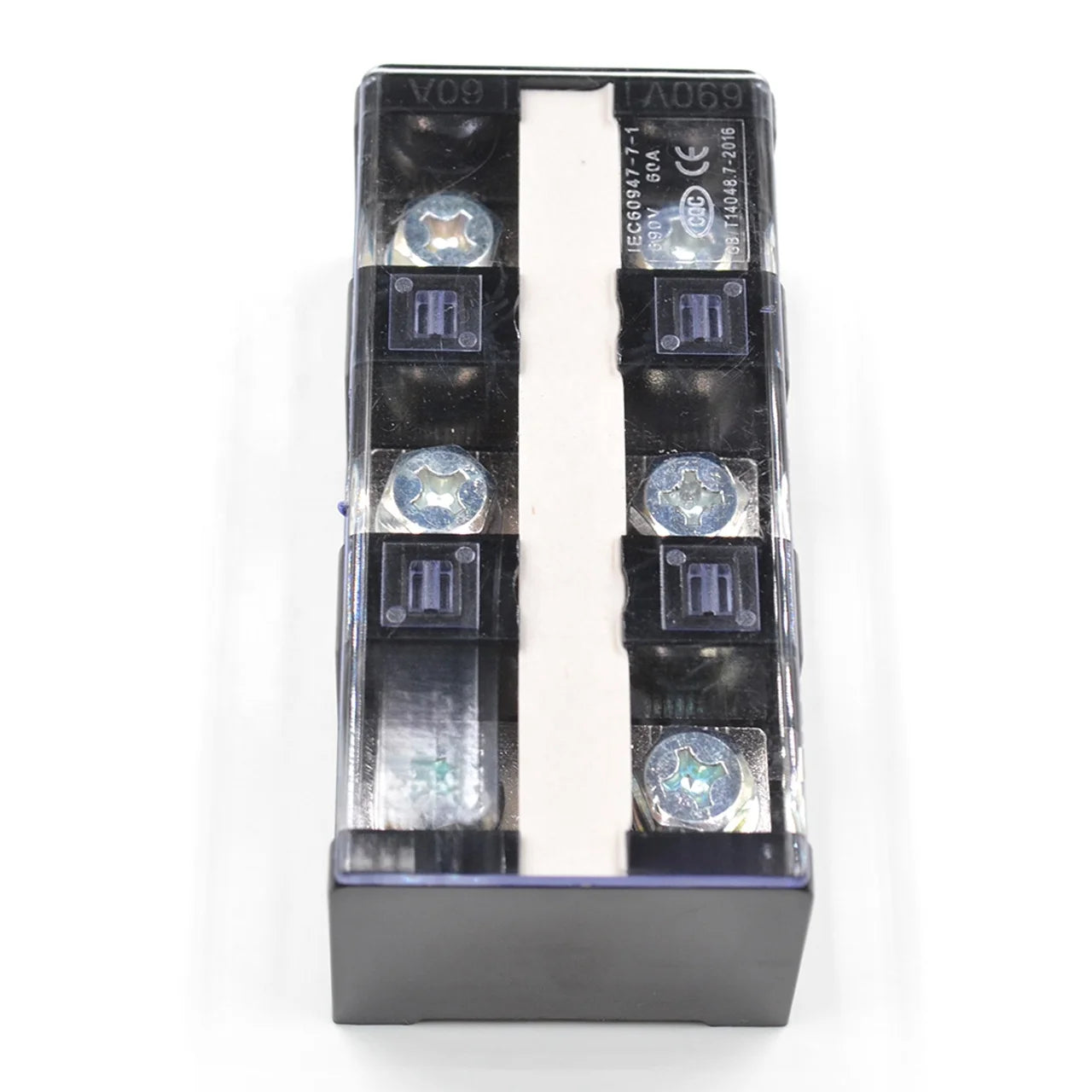 QTB-6003 Barrier Terminal Block Strip 3 Pin Screw Connector 57A Rated Current for 10mm2 Cable Power Distribution