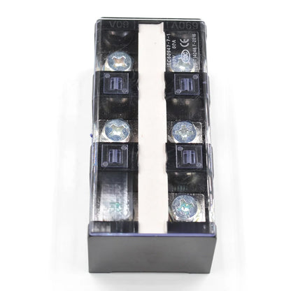 QTB-6003 Barrier Terminal Block Strip 3 Pin Screw Connector 57A Rated Current for 10mm2 Cable Power Distribution