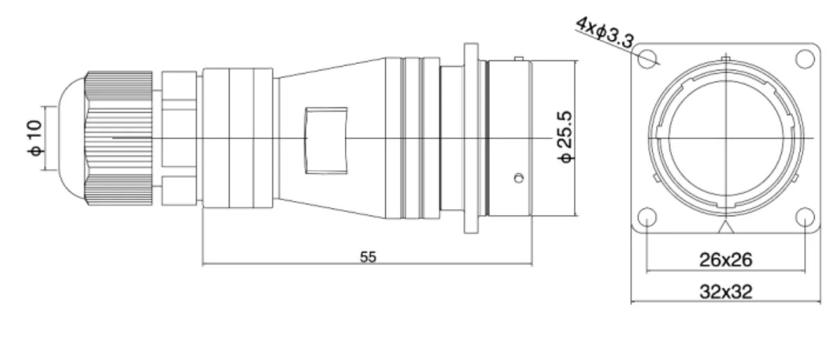 PTC24-10S  24MM Professional Aviation Wire Connectors Manufacturer CNC Electrical Equipment 6/10/12/19 Pin Waterproof Connector