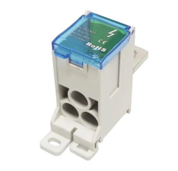 QFJD 120/25x3/K250 Brass Busbar Power Distribution Box 1-In-3-Out 690V Terminal Blocks Junction Box for Automotive Use