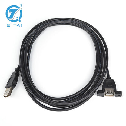 QITAI QX205-1-300 4-Conductor USB 2.0 Extension Cable 0.3-5m for Charging & Data Transmission with D-SUB Interface