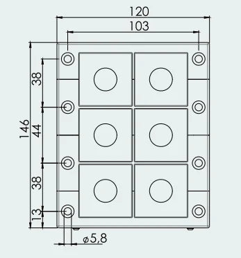 CES 16/12-2ET Cable Entry Systems Four-layer Sealing Frame Pre-Cut Cable Entry Plate for Small Middle Grommets