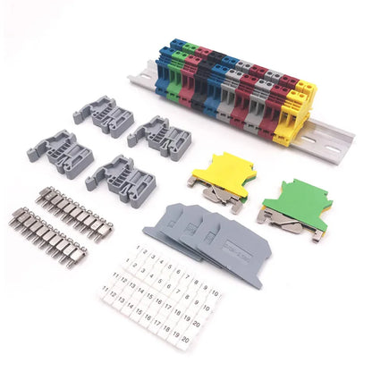 QUKJ2.5B PA66 Din Rail Uk Terminal Block Screw Connection Factory Supplier Plastic Universal Cage Cable Wire Connect