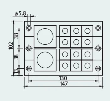 CES 24/17-ET Nylon Four-layer Sealing Frame Pre-Cut Cable Entry Plate for Small Grommets
