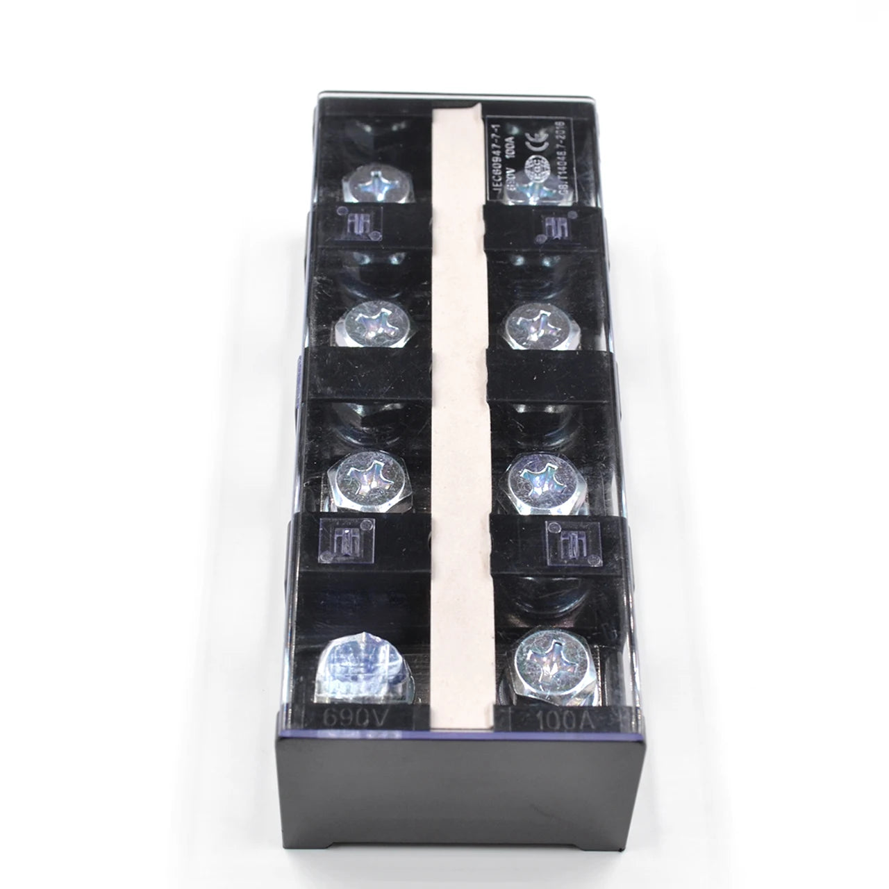 QTB-10004 101A 25mm2 High Current Barrier Terminal Block 4 Pole Screw Type Power Connector for Industrial Use