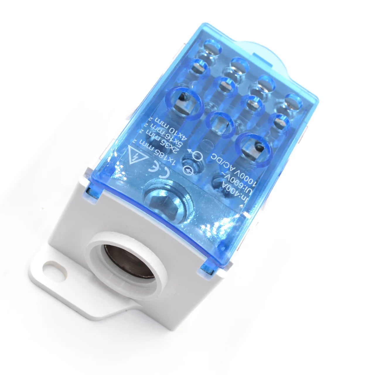 QFJ400A Copper Busbar Power Distribution Terminal Blocks Connector Box Removable Cover CE Approved 11-20 AWG 400A Screw