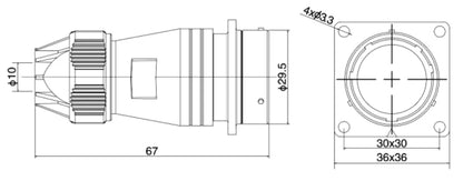 PTV 28-12S Industrial Waterproof Male Aviation Adapter Plug Electrical Connector 2-26P Power Microwave Multi Application