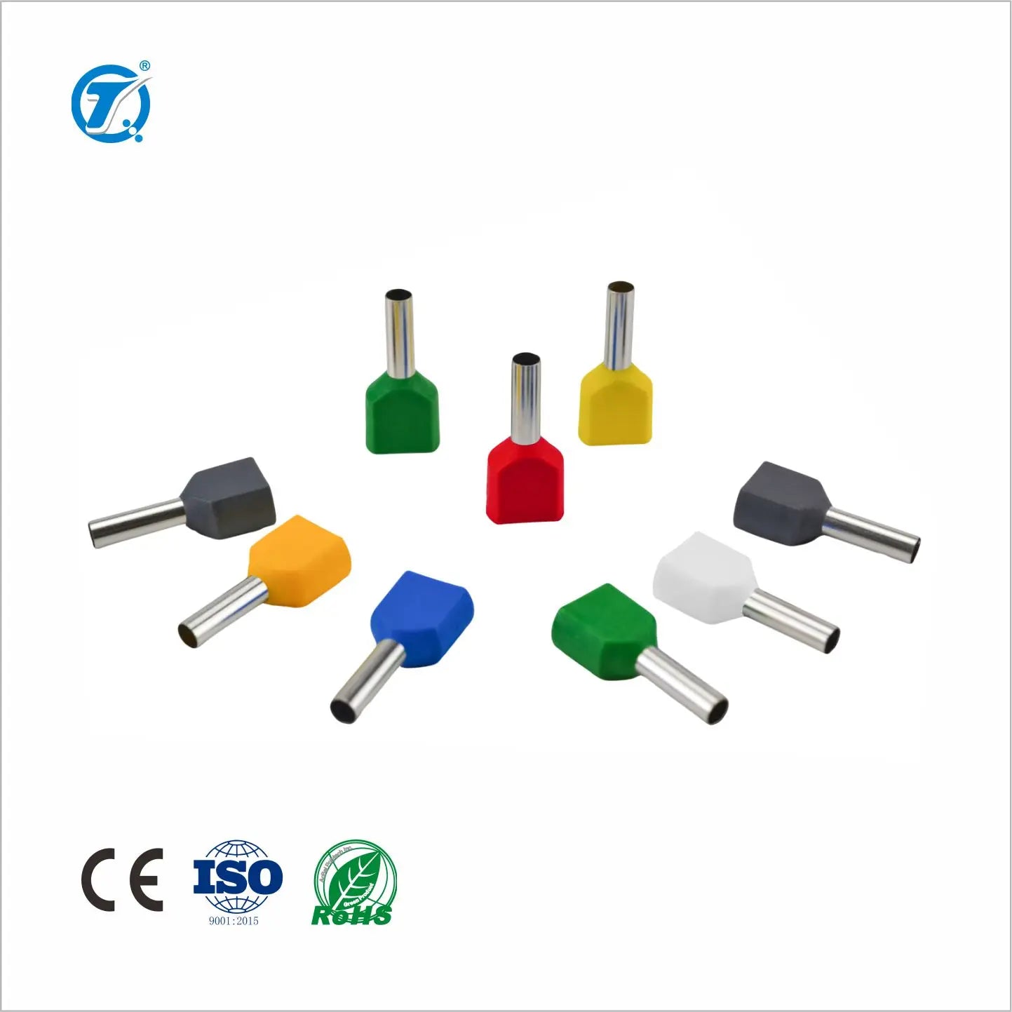 TE Series Crimp Terminal Insulated Twin Cord End Ferrules Tubular Electrics Connector Terminals Tube Pre-Insulating Terminal