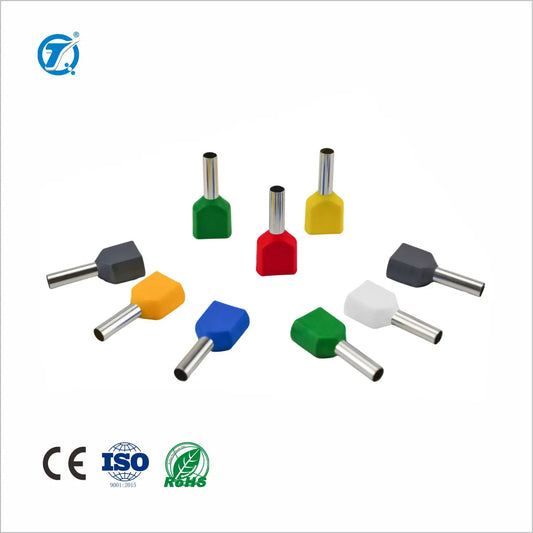 TE Series Crimp Terminal Insulated Twin Cord End Ferrules Tubular Electrics Connector Terminals Tube Pre-Insulating Terminal