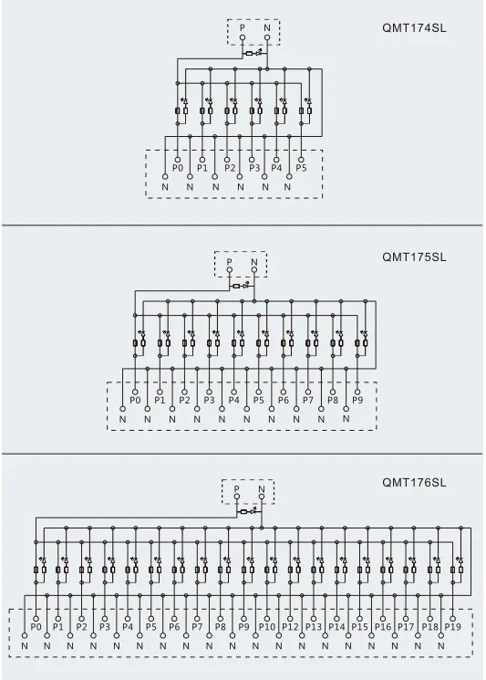 QITAI QMT174SL European Quick-Connect Terminals Safe Reliable NPN/PNP Input/Output Spring Type with LED Light DIN Rail Mount