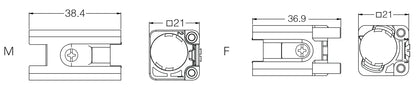 H3A-001-F Heavy Duty Connector Contact Insert Module Female Insert V0 UL94 Socket Version