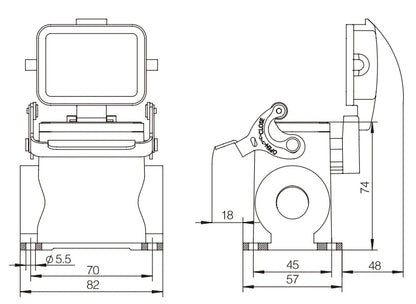 H6B-SGH-CV-1L-M32 Heavy Duty Connector Compact Series Top Entry Protective Hoods