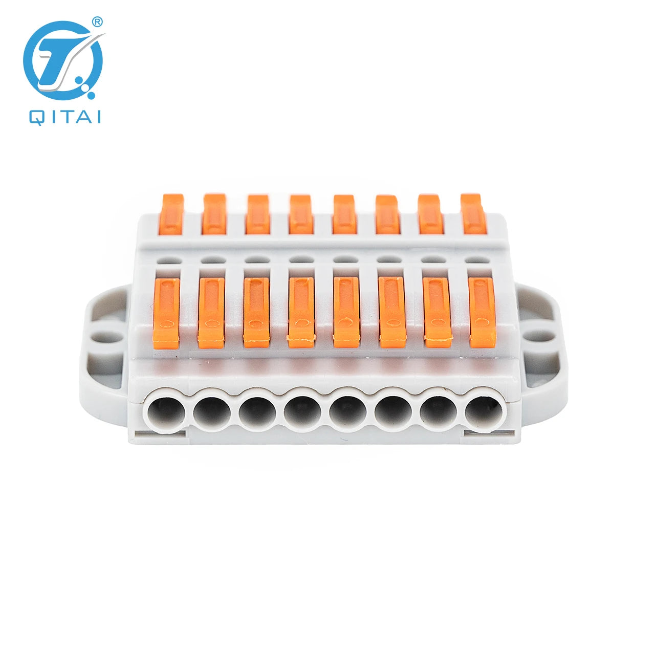 KV233-500T-8P 8P 250V 32A Lever Terminals Orange Mini Quick Connector Splicing Terminal Independent Management Wire Conductor
