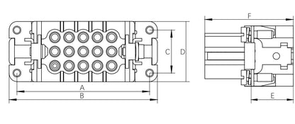 HD-025-FC Heavy Duty Connector Crimp Termination Screw Connectors Plug Female Connector for Heavy Duty Equipment