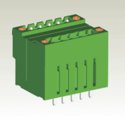 QSD-508VF  5.08mm  Double Layer 2P-24P Socket Terminal Block Connector PCB Plug-in Type Green Terminal Block With Flange