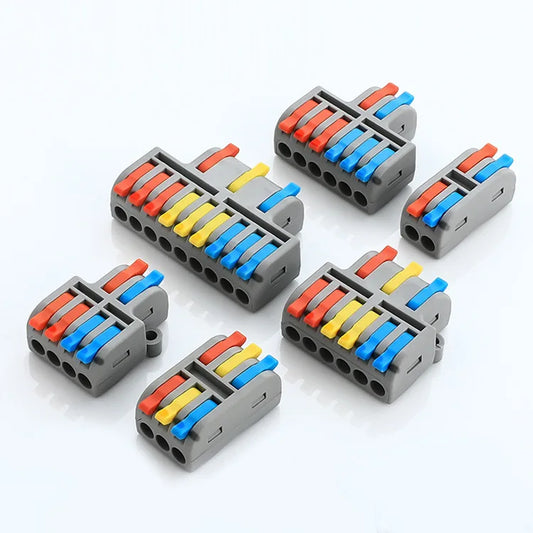 QDF Mini Fast Universal Wire Splitter Out Terminal Block Compact Wiring Cable Connector Push-in ConductorS