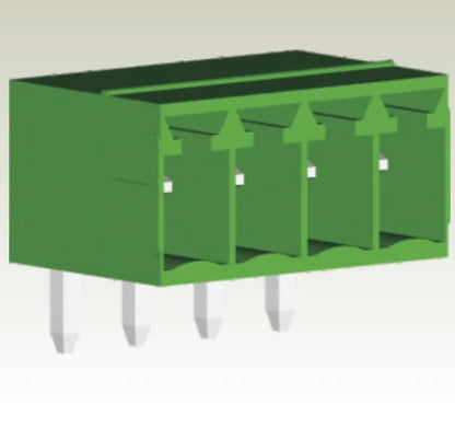 QS-381R PCB Terminal Blocks 3.81mm Pitch 2-24P 300V 10A Green High Strength Screw Connector