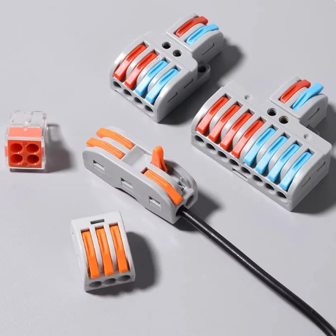 QPCT-21 Series Compact PCT-212/213/214/215/218 Quick Wire Connector 2P/3P/4P/5P/8P Plug-in Electric Wire Terminal Blocks