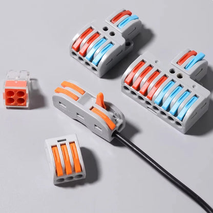 QPCT-21 Series Compact PCT-212/213/214/215/218 Quick Wire Connector 2P/3P/4P/5P/8P Plug-in Electric Wire Terminal Blocks