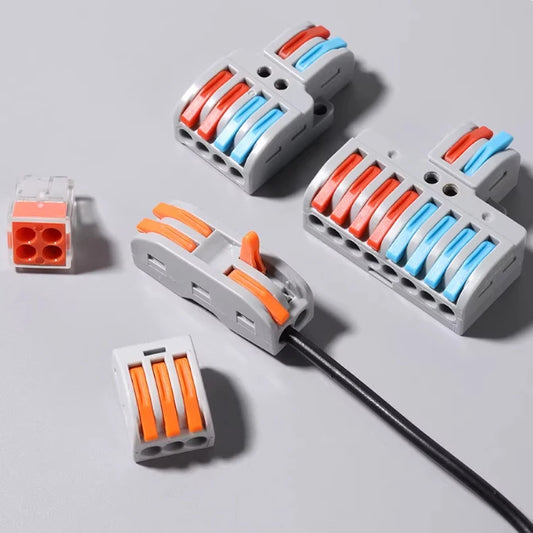 QPCT-21 Series Compact PCT-212/213/214/215/218 Quick Wire Connector 2P/3P/4P/5P/8P Plug-in Electric Wire Terminal Blocks