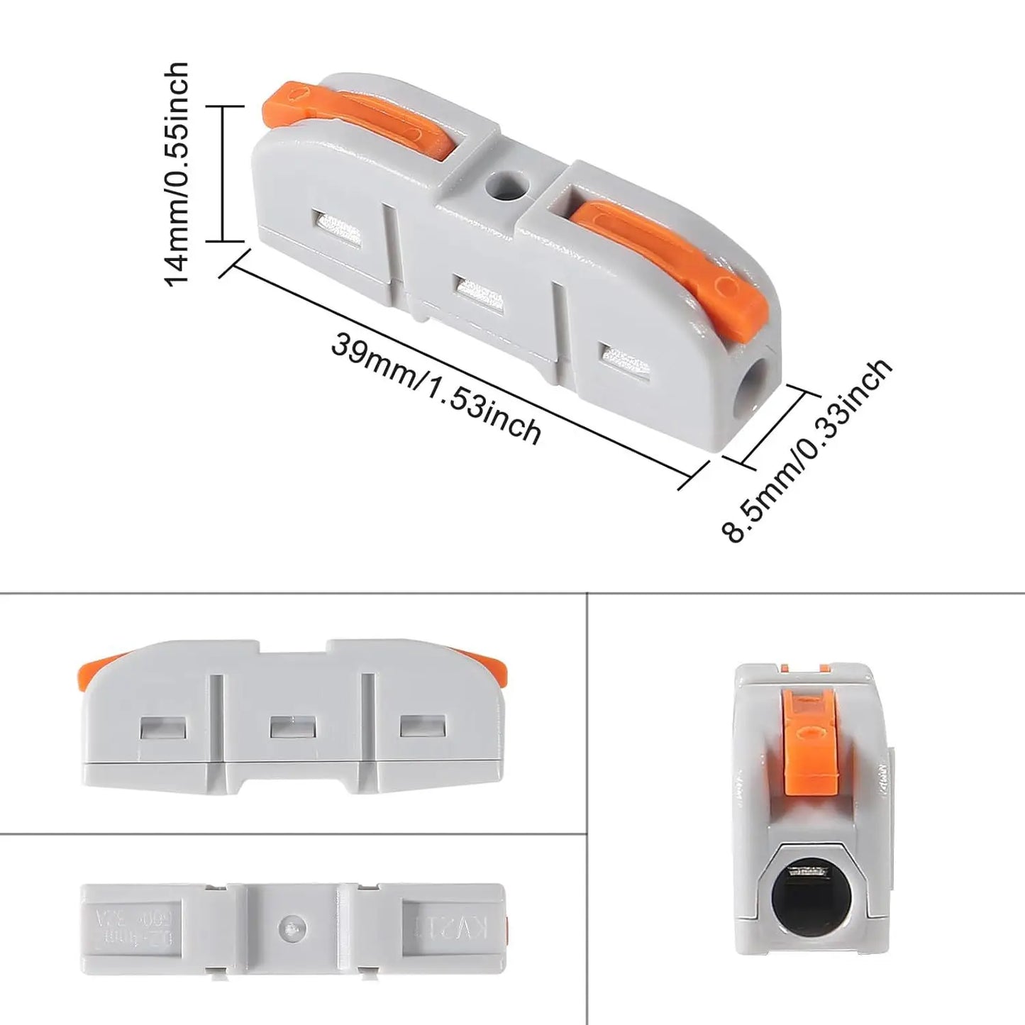KV211 Easy Single Wire 1 Pole  250V and 32A LED Lights Wiring Quick Push Press Connectors Quick-insert Push-type Terminals