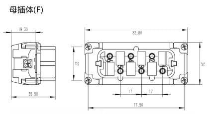 HSB-006-F 35A 400V/690V Heavy Duty Connector V0 for Industrial Equipment Female Insert Screw Terminal China