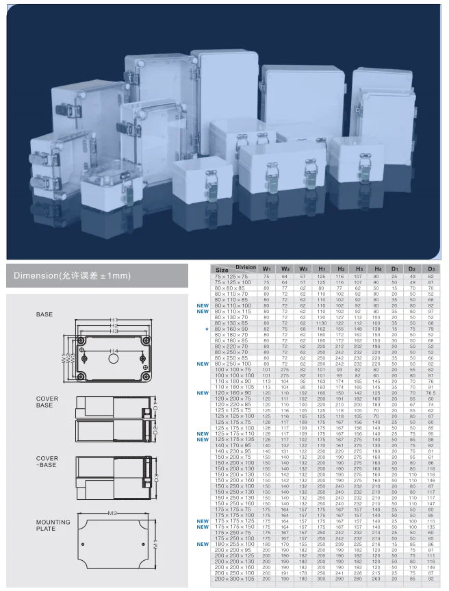 Hot Selling High Quality IP66 Waterproof ABS Enclosure Socket Junction Box AC Voltage for Electronic Devices