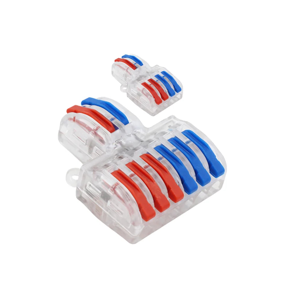 QDF Mini Fast Wire Splitter Easy Quick PA66  Clear Colorful Compact Wiring Cable Connector Push-in Conductors Terminal Block