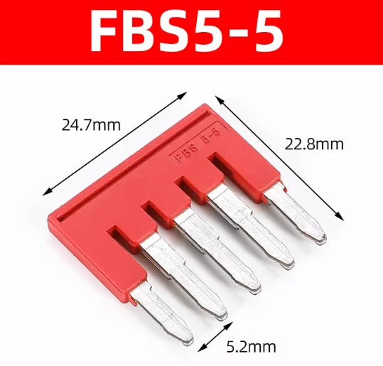 FBS10-5 Plug-in Bridge 2/3/4/5/10/20P Jumper for ST/PT DIN Rail Terminal Blocks Center Contact Din Rail Terminal Fixed Bridge