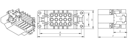 HD-064-MC 10A 250V Heavy Duty Connector Male Insert Crimp Terminal for Industrial Equipment