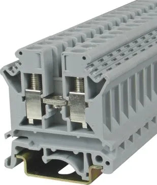QITAI QUKJ-6 UK6N 800V Screw Terminal Block 41A 0.2-6mm Brass Connection 6mm Din Rail Terminals PA66 Fireproofing 11-20 AWG