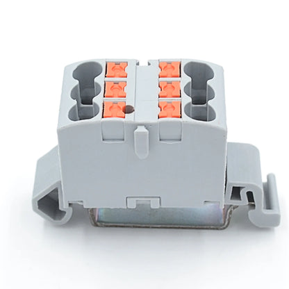 QPTFX 6/6*2.5D  Din Rail Distribution Block with Push-In Connection Copper Contacts 24A Max for Automotive & Industrial Use