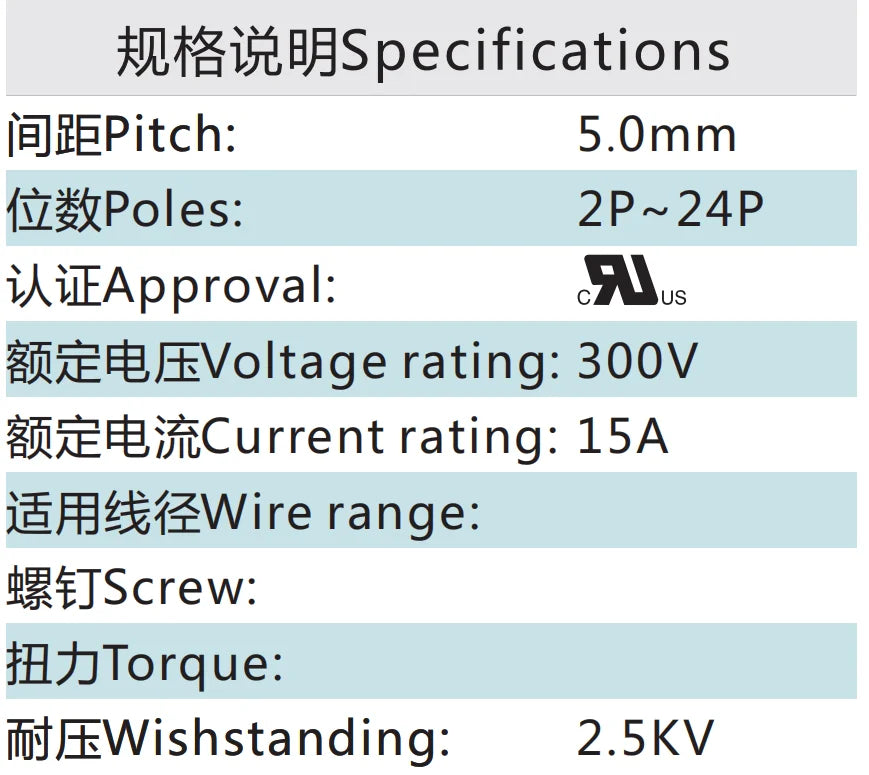 QSD-500VC  5.00mm  Double Layer 2P-24P Socket Terminal Block Connector PCB Plug-in Type Green Terminal Block