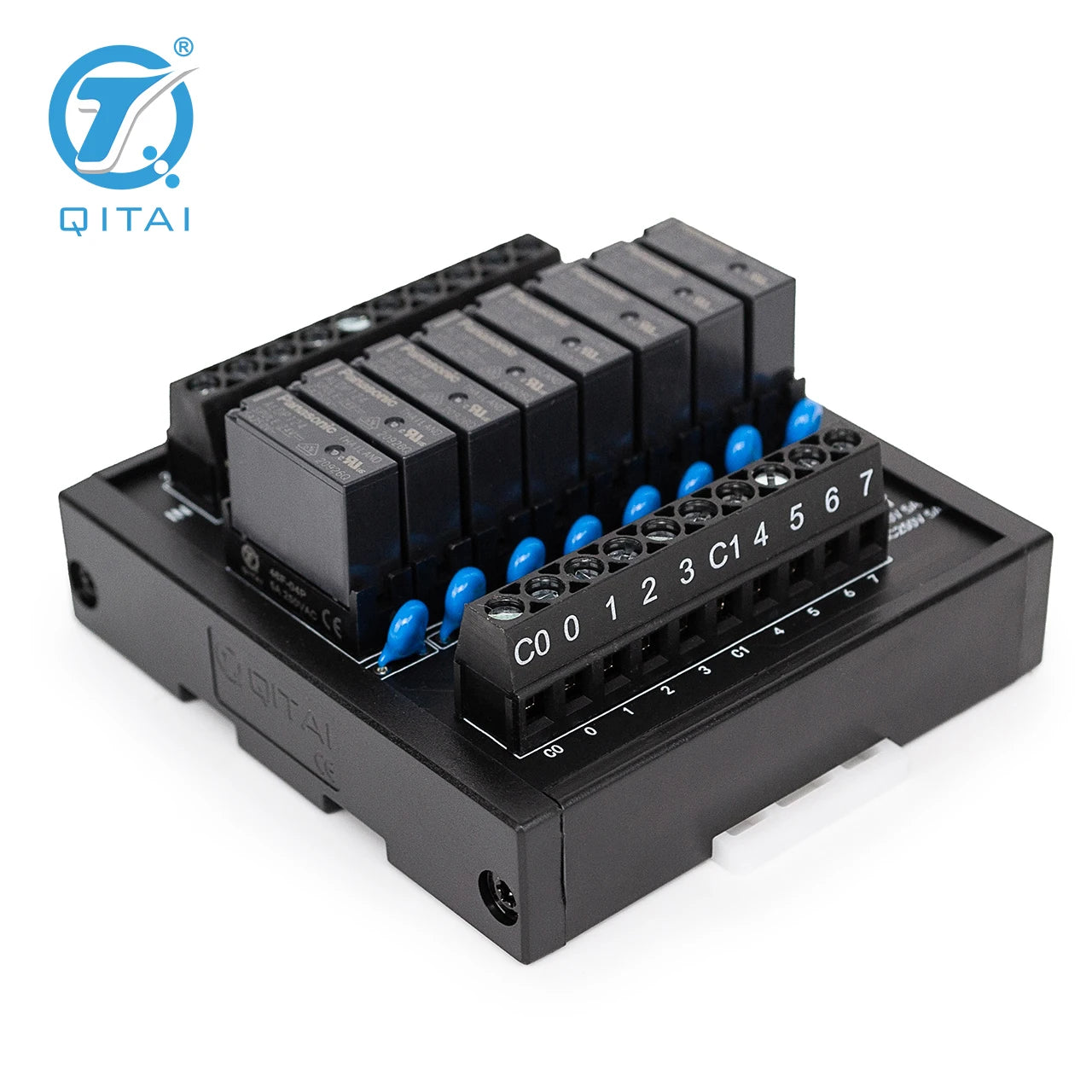 QMY442  8.3mA Relay Module 24V DC 8 signal Channel Terminal Block 5A NPN PNP Switch Control Din Rail Mounting