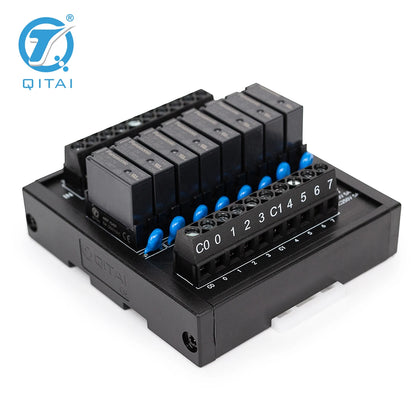 QMY442  8.3mA Relay Module 24V DC 8 signal Channel Terminal Block 5A NPN PNP Switch Control Din Rail Mounting