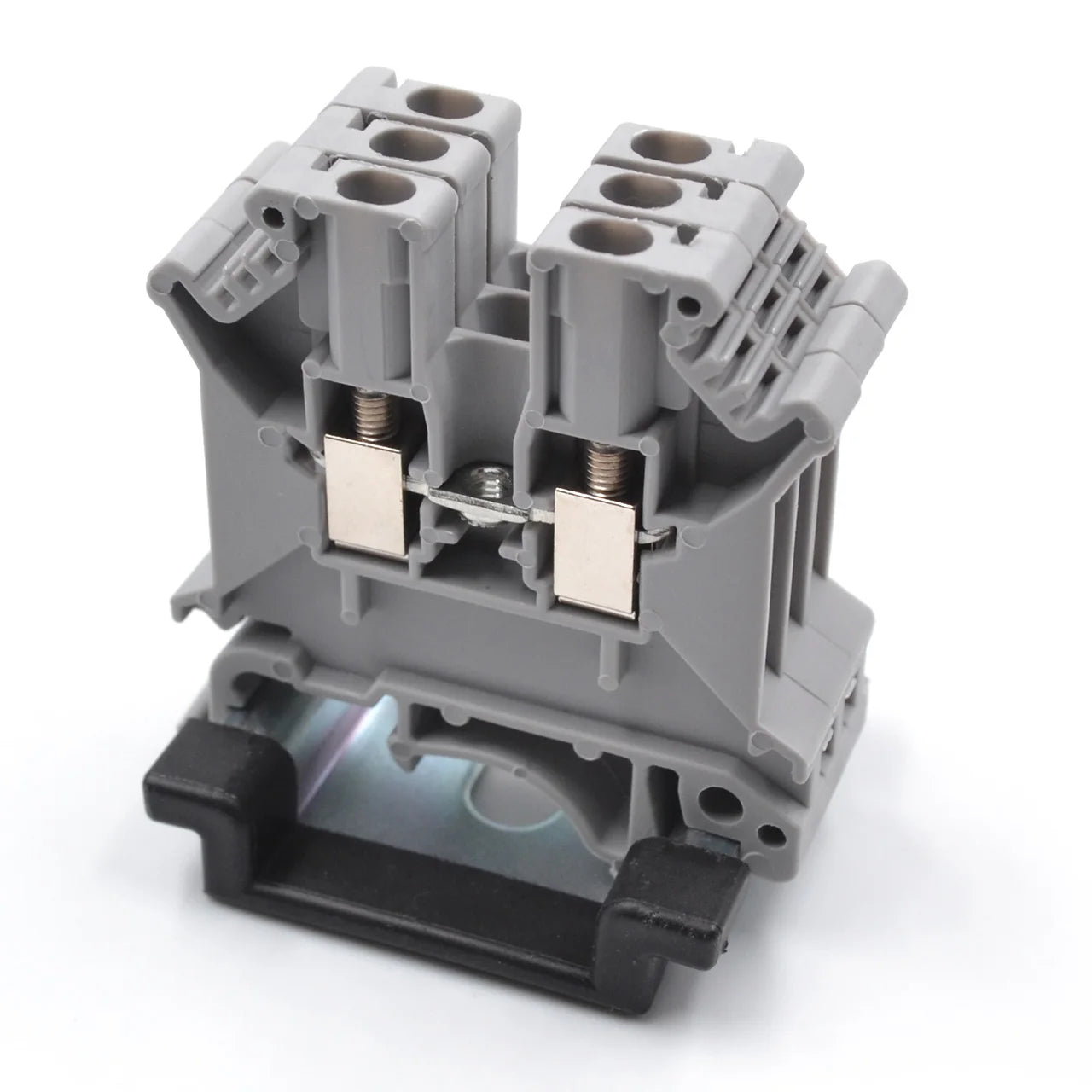 QUKJ-2.5 Compact Screw Terminal Block 800V 24A Blue Red DIN Rail Mount PA66 for Electrical Enclosure