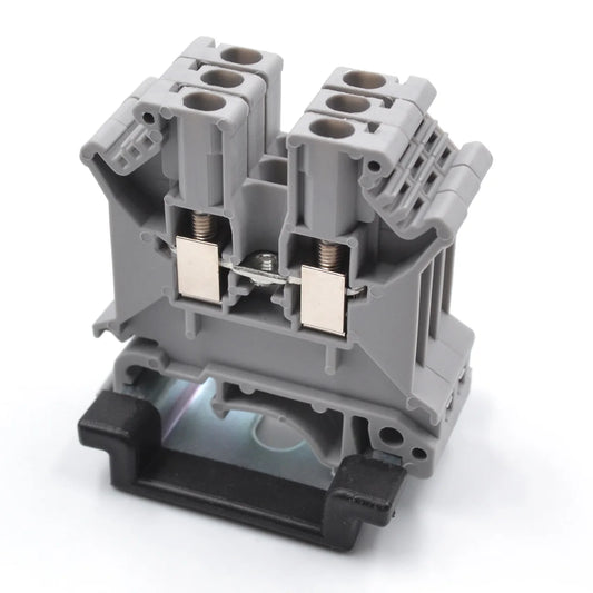 QUKJ-2.5 Compact Screw Terminal Block 800V 24A Blue Red DIN Rail Mount PA66 for Electrical Enclosure