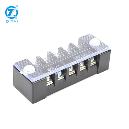 QTB-1005 17.5A Wire Barrier Block Terminal Strip Easy Installation Professional Brass 5 Bits Fixed Dual Row Terminal Strip