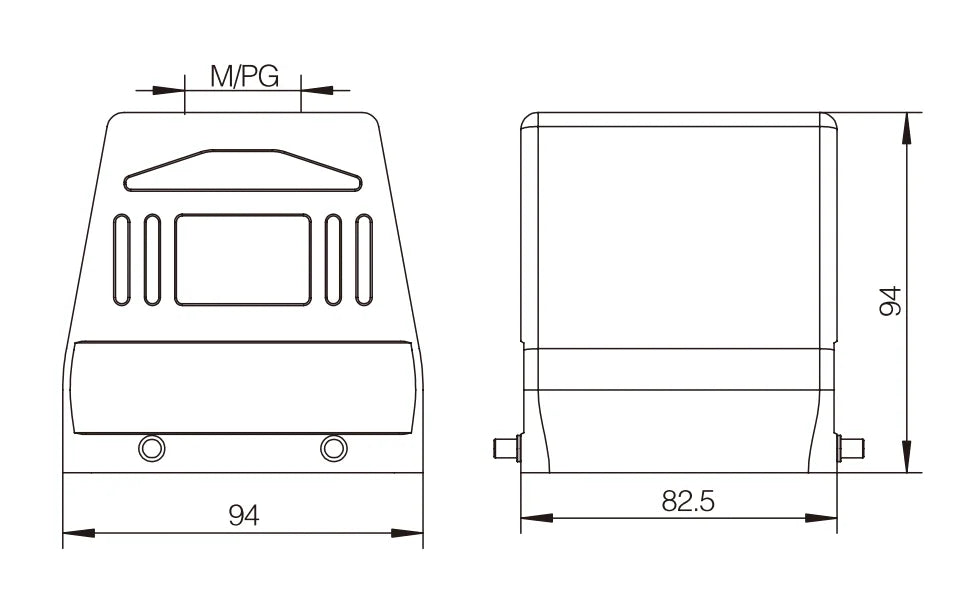 H32B-TK-4B-PG29 Heavy Duty Industrial Automotive Connector Copper Contacts Polycarbonate Housing Compact Series Top Entry