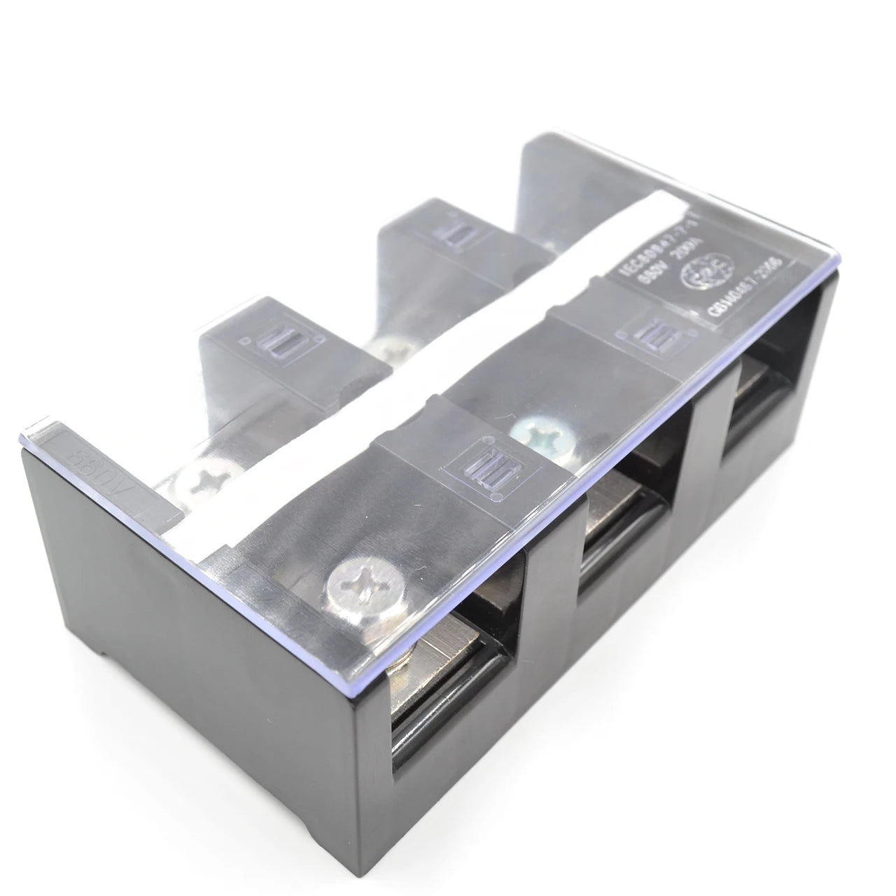 QTB20003 Large Current 3-Pole 192A Screw Terminal Block Durable PC Feed Through Made of Brass and Panel Mounting