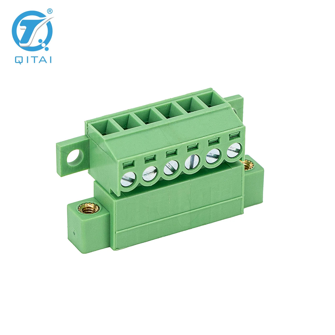 QPS-381ST-6P 6 Pole 3.81mm Pitch PCB Mount Screw Terminal Block Connector for PCB Wiring Printed Circuit Board Terminal