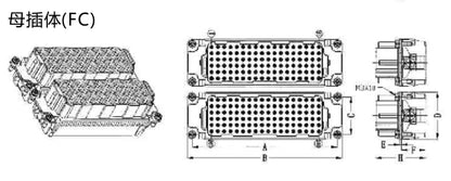 HDD-144-FC 10A 250V Heavy Duty Connector Female Insert for Industrial Equipment Crimp Terminal