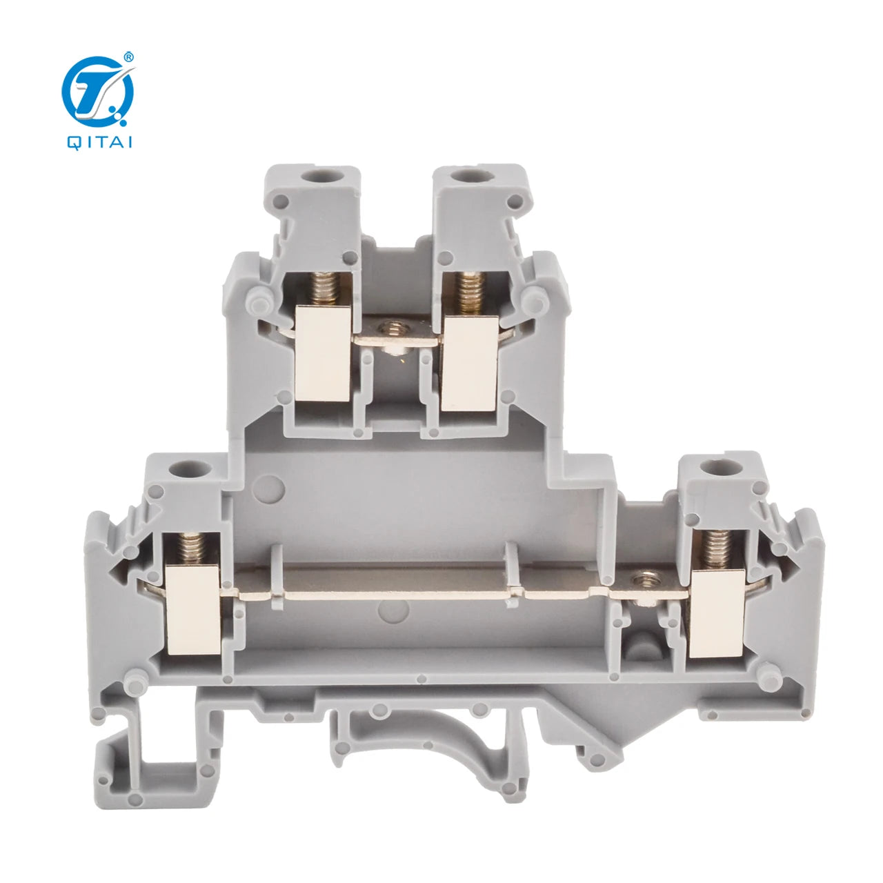 QUKJ-4/2-2L 500V 32A 0.2-4mm2 Double-level Screw Terminal Blocks 2 Layer 4-Connductors Wire Electrical DIN Rail Connectors