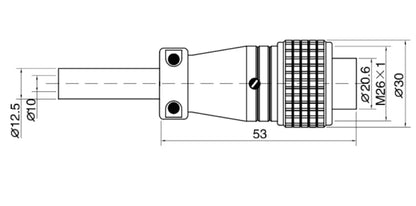 P24-6a   Cable Type  Plug a 250V Metal Circular Aviation Connector Waterproof for Aviation 6/10/12/19 PIN