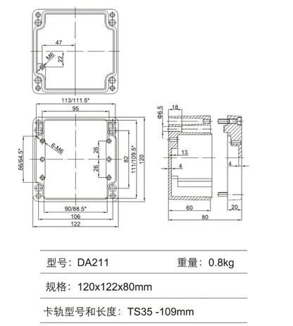 Aluminum Waterproof IP66 Junction Terminal Box Electronics Aluminum Distribution Box   Project Electronic Terminal Enclosure